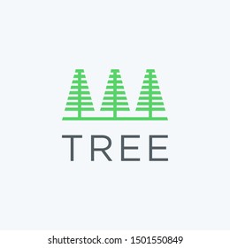 Tree logo icon design minimalist style illustration. creative growth plant vector sign symbol concept logotype