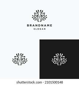 Tree logo icon flat design template