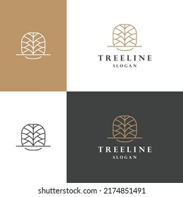 Tree logo icon flat design template 