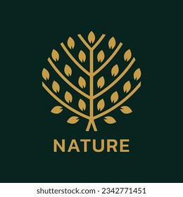 Tree logo or icon. Modern eco, organic, nature symbol. Abstract plant, tree of life emblem design. Vector illustration.
