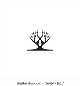Diseño de la plantilla de icono del logotipo del árbol en la ilustración del vector.