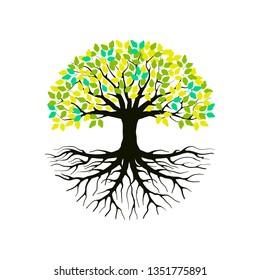 tree logo icon vector with bright leaves