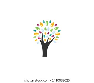 Tree logo icon vector colorful 
