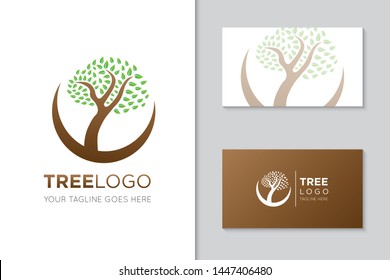 tree logo and icon vector illustration design template