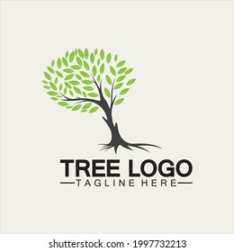 Icono de árbol diseño de ilustración vectorial.Silhouette vectorial de una plantilla de árbol logotipo de árbol y árbol de raíces ilustración de diseño de vida