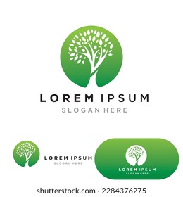 Icono de árbol diseño de ilustración vectorial.Silhouette vectorial de una plantilla de árbol logotipo de árbol y árbol de raíces ilustración de diseño de vida