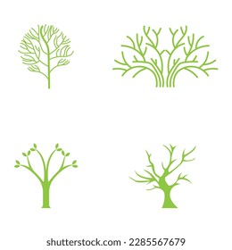 Tree logo icon vector illustration design.Vector silhouette of a tree templates of tree logo and roots  tree of life design illustration