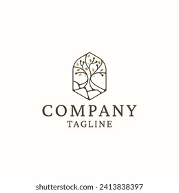 Tree logo icon vector. tree nature illustration flat design