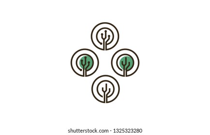 tree logo icon vector technology