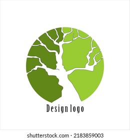 tree logo illustration with 2 color background