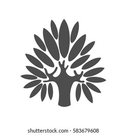 Tree logo. Tree illustration icon