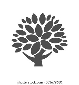 Tree logo. Tree illustration icon