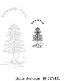 tree logo illustration made with black lines on white background