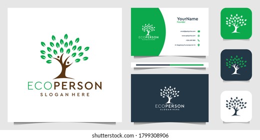 Tree logo illustration vector graphics in modern style. Suit for jungle, forest, advertising, decoration, leaf, plants, and business card