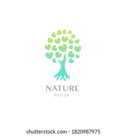 Ilustración del logotipo del árbol. Silueta vectorial de un árbol.
