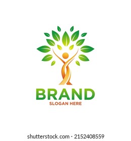 The Tree logo illustration. Vector silhouette of a tree