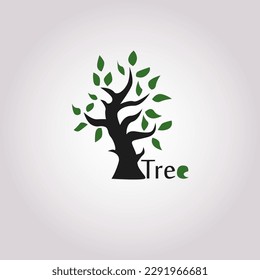 The Tree logo illustration. Vector silhouette of a tree.