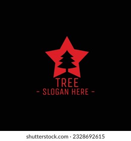  Ilustración del logotipo del árbol. Silueta vectorial de un árbol.