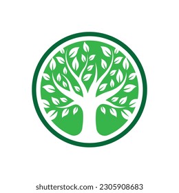 Ilustración de diseño de imágenes de logotipo de árbol