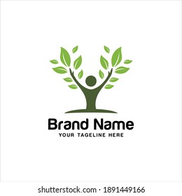 Tree logo inspiration with modern design. Vector illustration concept of a Green tree.  Vector logo design template. Plant, nature and ecology concept .