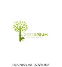 Tree logo and kay design combination, nature logos