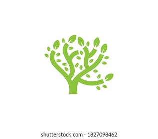 Tree logo leaf nature organic vector icon 