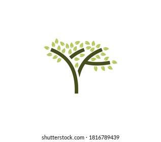 Tree logo leaf nature vector icon 