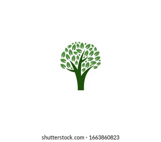 Tree logo leaf vector eco design icon 