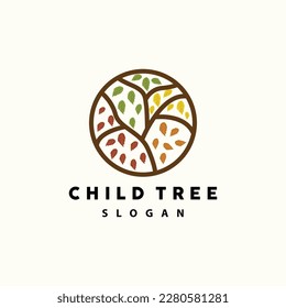 Tree Logo, Life Balance Education Vector, Luxurious Elegant Simple Tree Design, Playground Illustration Icon