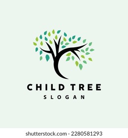 Tree Logo, Life Balance Education Vector, Luxurious Elegant Simple Tree Design, Playground Illustration Icon