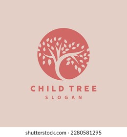 Tree Logo, Life Balance Education Vector, Luxurious Elegant Simple Tree Design, Playground Illustration Icon