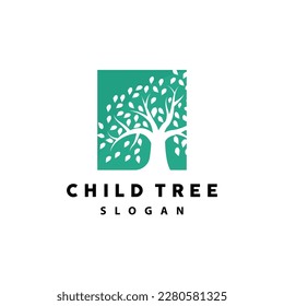 Tree Logo, Life Balance Education Vector, Luxurious Elegant Simple Tree Design, Playground Illustration Icon