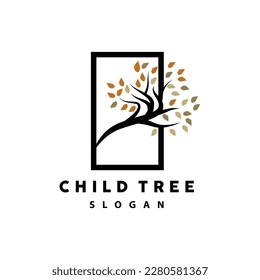 Tree Logo, Life Balance Education Vector, Luxurious Elegant Simple Tree Design, Playground Illustration Icon