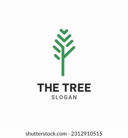 TREE LOGO IN LINE ART STYLE WITH SIMPLE LINE
