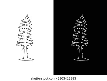 Diseño de ilustraciones vectoriales de la línea del logotipo del árbol, diseño de logotipo de árbol minimalista.