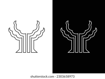 Diseño de ilustraciones vectoriales de la línea del logotipo del árbol, diseño de logotipo de árbol minimalista.