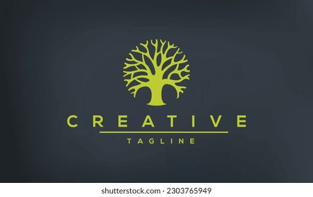 Tree Logo Line Art Vector Illustration Luxury Palm tree Logo.