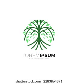 Tree logo with line design vector, nature logos