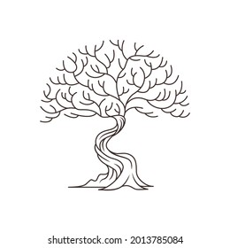 Tree logo with many branches and twigs