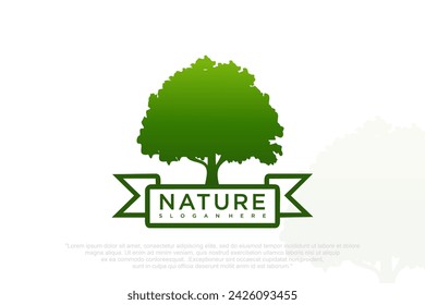 Diseño moderno del concepto del logotipo del árbol . Ilustración de vector