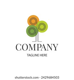 Tree logo. Modern conceptual design. Logo, symbol, icon, illustration. Vector template isolated on white background.