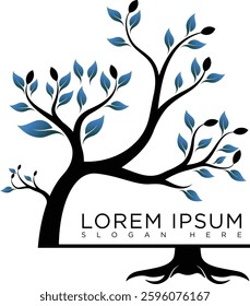 Tree logo with modern and minimalist design, fresh green geometric elements with futuristic touch, suitable for brands that focus on green technology, or environment. Available in high quality vector 