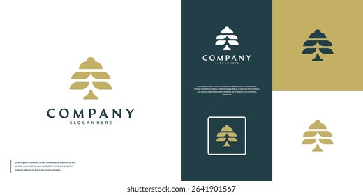 tree logo with modern silhouette concept, freshness, vector design template.