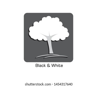 Tree Logo With Monochrome Style
