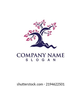 Tree logo nature design image of tree ecology element vector