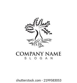 Tree logo nature design image of tree ecology element vetor