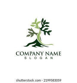 Tree logo nature design image of tree ecology element vetor