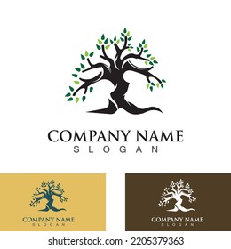 Tree logo nature design image of tree ecology element vector