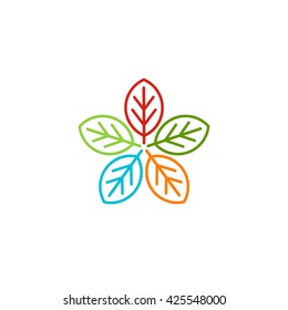 Tree logo. Nature isolated icon. Leaf unusual vector illustration.