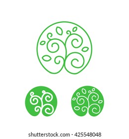Tree logo. Nature isolated icon. Leaf unusual vector illustration.